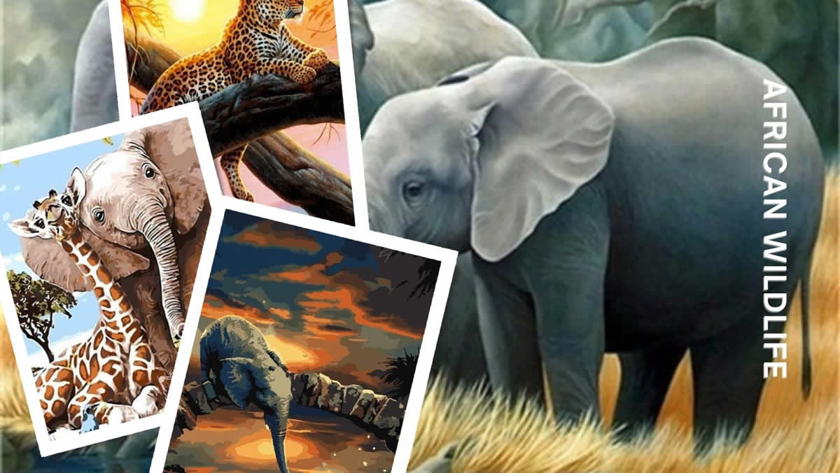 African wildlife painting by numbers
