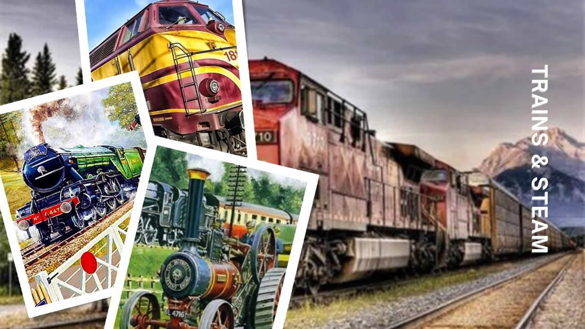 trains and steam paint by numbers