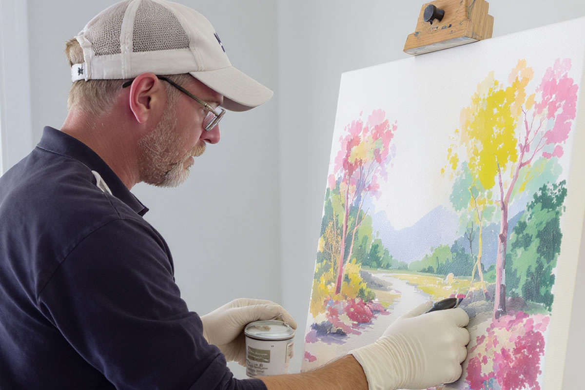 gesso priming a paint by numbers canvas