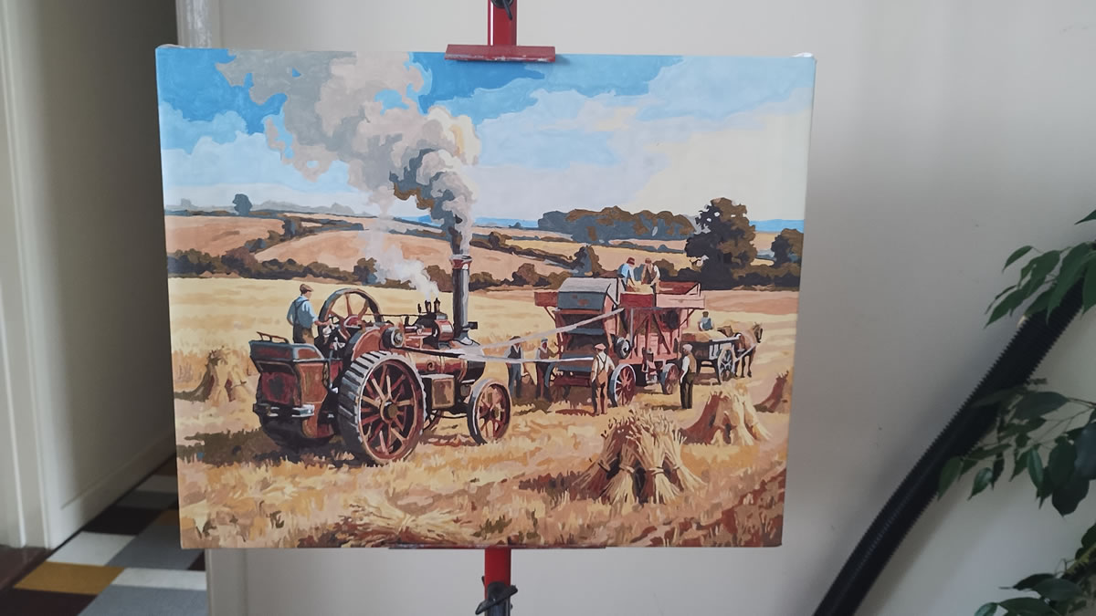 completed steam tractor harvest