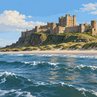 Coastal: Bamburgh Castle Above the Waves