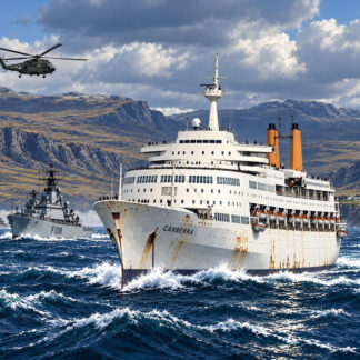 Military: Falklands Convoy Beneath Stormy Skies