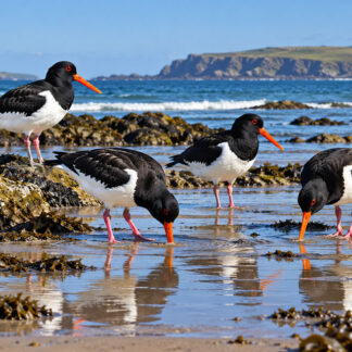 Birds: Oystercatchers on the Tidal Shore