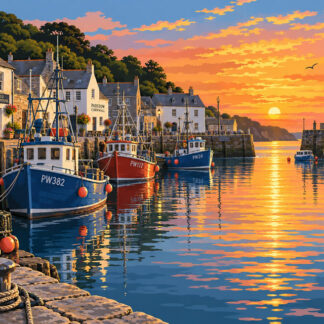 Coastal: Padstow fishing harbour at sunset Coastal: Padstow fishing harbour at sunset