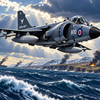 Military: Sea Harrier Over Falklands Waters