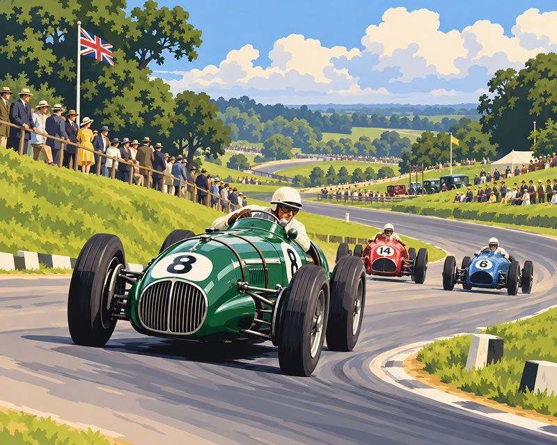 Vintage Grand Prix Through Green Hills