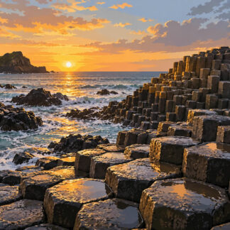 Coastal Scenes: Giants Causeway at Sunrise