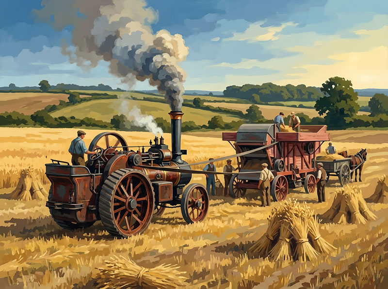 Steam traction harvest