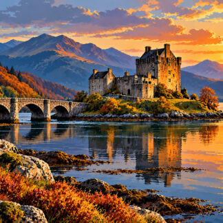 Coastal: Eilean Donan Castle Reflections in the Scottish Highlands