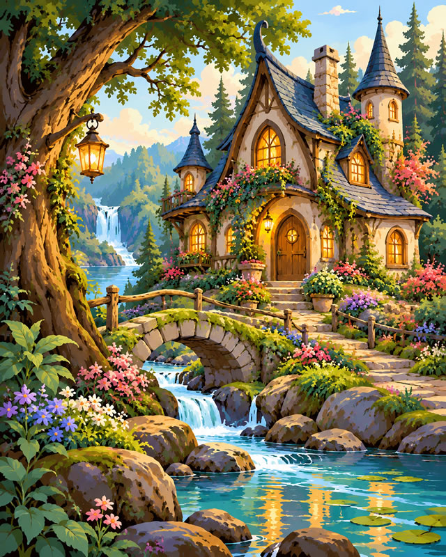 Enchanted Forest Cottage by the Stream
