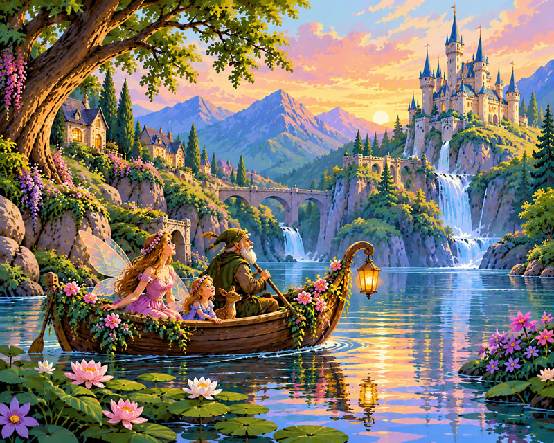 Fairytale Voyage to the Waterfall Castle