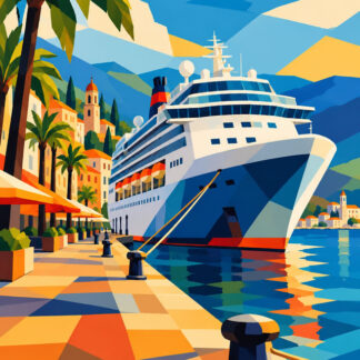 Abstract: Geometric Mediterranean Cruise Harbour