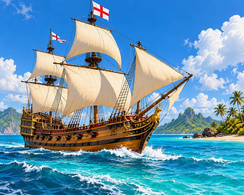 Golden Hinde Through Tropical Seas