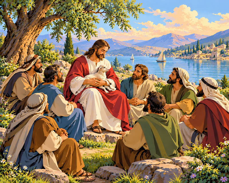 Jesus and Disciples by the Lakeside