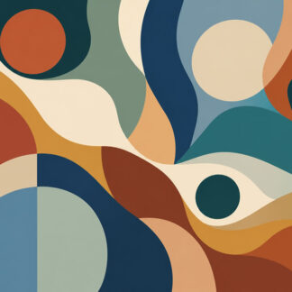 Abstract: Mid-Century Earth and Teal Waves