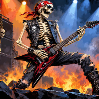 Horror: Skeleton Rocker Fire and Thunder