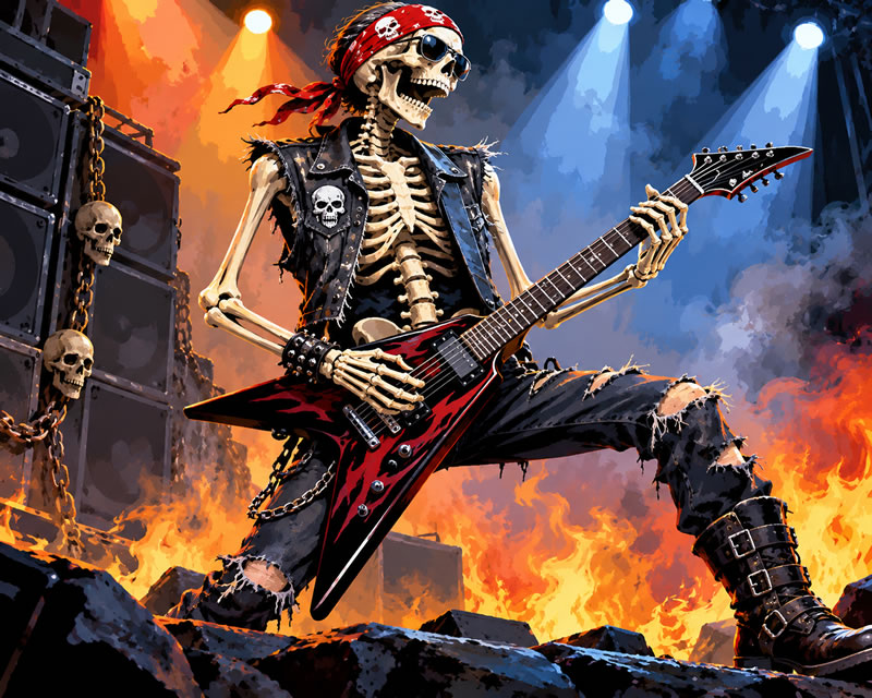 Skeleton Rocker Fire and Thunder