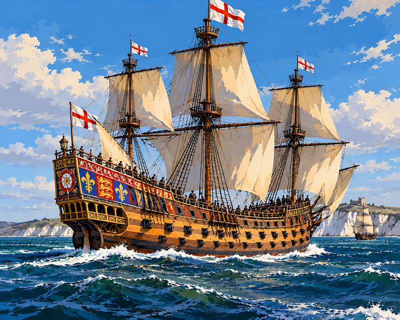 Tudor Mary Rose Sailing the Channel