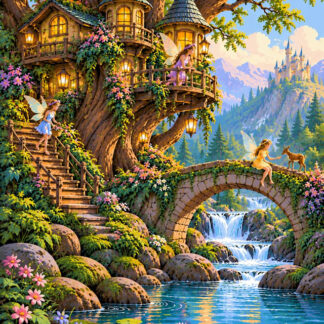 Fantasy: Whimsical Fairy Treehouse Village Fantasy: Whimsical Fairy Treehouse Village