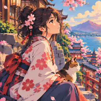 Anime: girl with cat manga